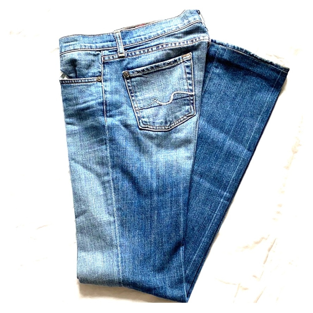 7 For All Man Kind White Pocket Bootcut Jeans